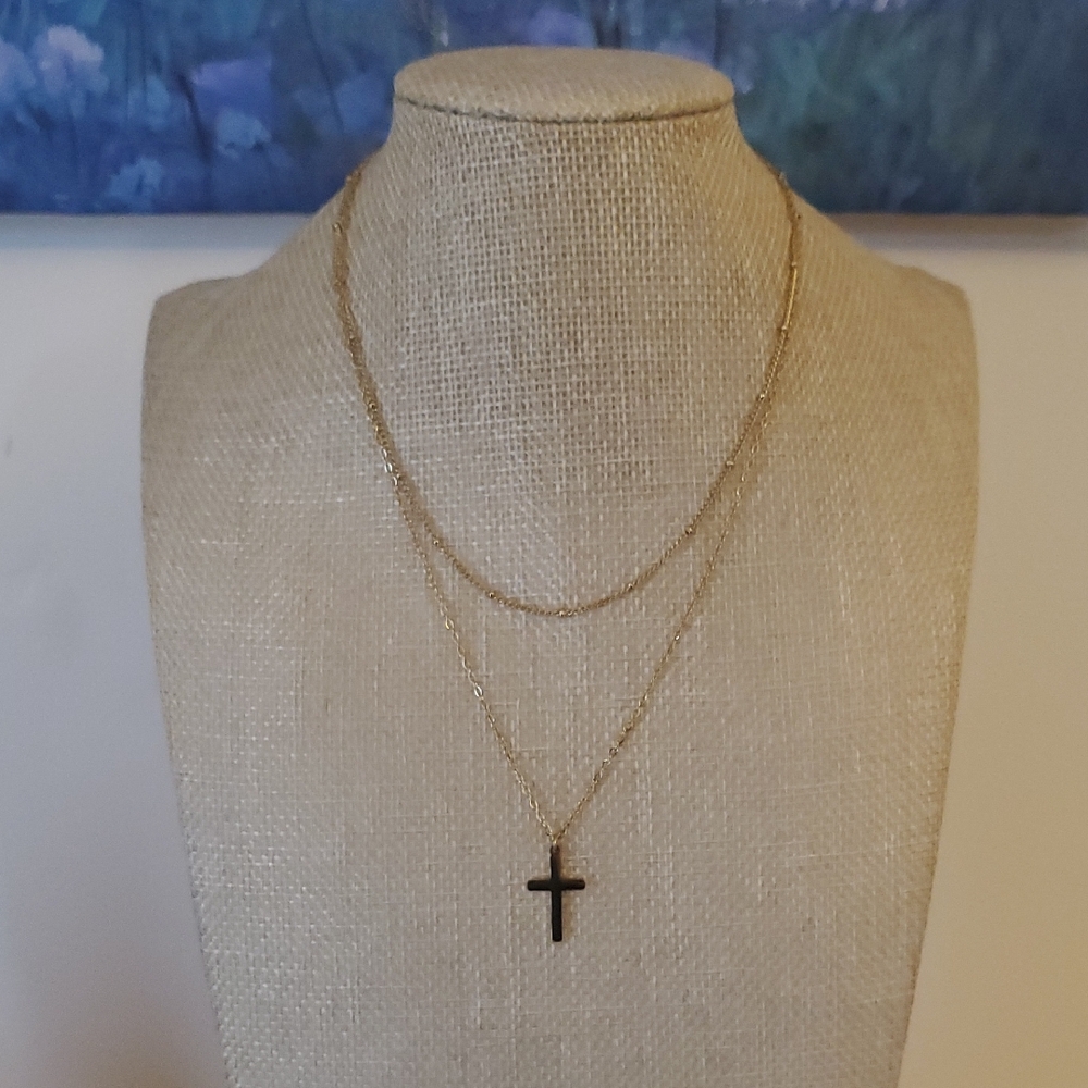 Gold-tone Cross Pendant Necklaces